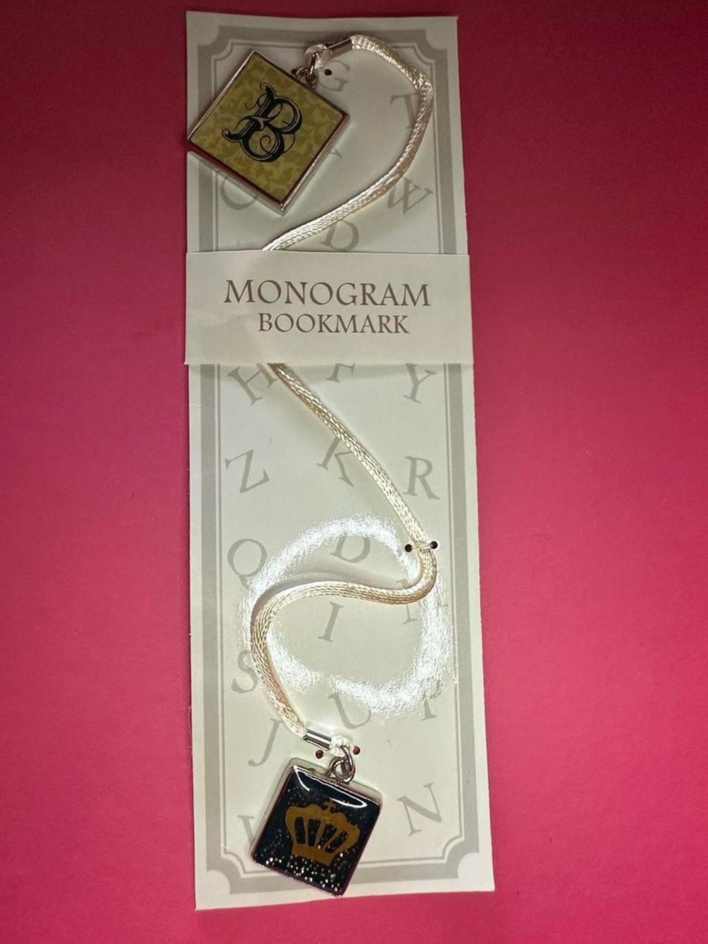 Letter B bookmark with crown.